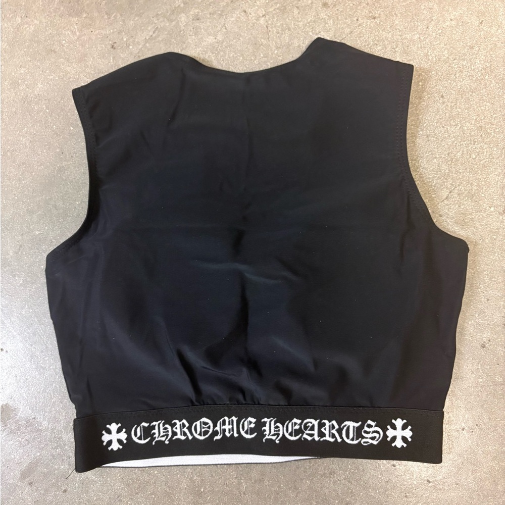 Chrome Hearts Black and White Logo Athletic Crop Top & Shorts Set Women’s Size M - Picture 4 of 6